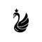 Swan black icon, vector sign on isolated background. Swan concept symbol, illustration