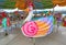 Swan on a carnival Merry Go Round in temple fair