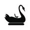 Swan children carousel black simple icon