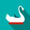 Swan children carousel flat icon