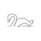 Swan continuous one line art drawing
