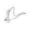 Swan continuous one line art drawing