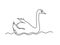 Swan continuous one line vector drawing.