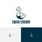 Swan Crown Duck Elegant Animal Nature Logo