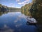 Swan in Krume lanke Lake , Berlin , Germany