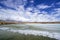 Swan Lake by Kaidu River in Bayanbulak  in early Spring