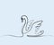 Swan logo one line drawing