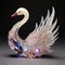 A swan made of beautiful gemstones. Bird. Wildlife Animals. Decorations. Illustration, Generative AI