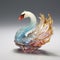 A swan made of beautiful gemstones. Bird. Wildlife Animals. Decorations. Illustration, Generative AI