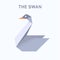 Swan origami illustration verge flat trend style