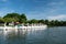 Swan paddle boat in the lake