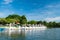 Swan paddle boat in the lake