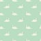 Swan seamless pattern on mint background, vector