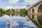 Swan swimming in the river Lahn in Limburg