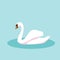 Swan vector illustration style Flat profile