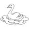 Swan On Water Coloring Page