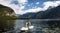 Swans in Hallstatt lake
