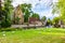 Swans at Lake of Love and Beguinage, Bruges, Belgium