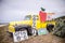 SWANTON, CA: Old truck on display at the Swanton Berry Farm, a U-Pick organic strawberry farm along the Pacific