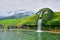 Swarovski Crystal Museum, a fountain in the form of a head covered with plants