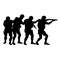 SWAT team in stack formation vector silhouette