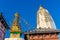 Swayambhu ancient religious complex at the hill top in Kathmandu, Nepal