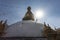 Swayambhunath is an ancient religious complex atop a hill in the Kathmandu Valley at Monkey Temple , Nepal