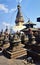 Swayambhunath Stupa, Kathmandu, Nepal with sleeping dog