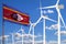 Swaziland alternative energy, wind energy industrial concept with windmills and flag industrial illustration - renewable