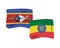 Swaziland and ethiopia flags countries isolated icon