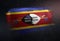 Swaziland Flag Made of Metallic Brush Paint on Grunge Dark Wall
