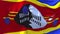 Swaziland Flag Waving in Wind Continuous Seamless Loop Background.