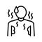 sweat perspiration human line icon vector illustration