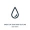 sweat or tear drop outline icon vector from body parts collection. Thin line sweat or tear drop outline outline icon vector