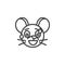 Sweat Tear rat emoticon line icon