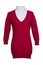 Sweater or pullover. Womens plain knitted classic red pullover on mannequin isolated on a white background. Woman fashion