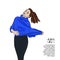 Sweater weather vector sketch illustration. Girl in jumper and jeans city cartoon character. Woman glamour print. Street