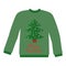 Sweater for winter holidays, warm knitted jumper with Christmas tree, vector