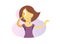 Sweating girl icon. Flat vector illustration. Isolated on white background.