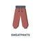 Sweatpants flat icon. Color simple element from clothes collection. Creative Sweatpants icon for web design, templates,