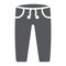 Sweatpants glyph icon, clothes and sport, pants sign, vector graphics, a solid pattern on a white background.