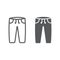 Sweatpants line and glyph icon, clothes and sport, pants sign, vector graphics, a linear pattern on a white background.