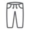 Sweatpants line icon, clothes and sport, pants sign, vector graphics, a linear pattern on a white background.