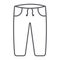 Sweatpants thin line icon, clothes and sport, pants sign, vector graphics, a linear pattern on a white background.