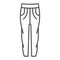 Sweatpants thin line icon, sports clothes concept, sports trousers sign on white background, pants icon in outline style
