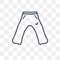 Sweatpants vector icon isolated on transparent background, linear Sweatpants transparency concept can be used web and mobile