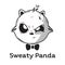 Sweaty Panda with tie for mascot or logo template