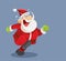 Sweaty Santa Claus Running Scared Vector Cartoon