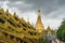 Swedagon pagoda landmark of Yangon in cloudy day, Yangon