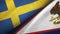 Sweden and American Samoa two flags textile cloth, fabric texture